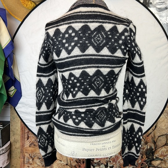 Isabel Marant Etole black white knit sweater mohair wool blend quite classic - Picture 3 of 14